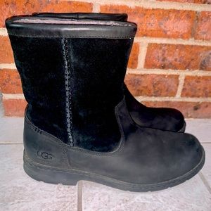 Men’s Ugg Foerster Leather Suede Waterproof Boots Black size 10